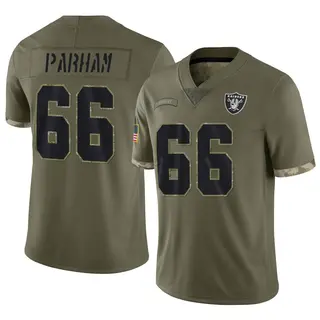 Las Vegas Raiders Men's Dylan Parham Limited 2022 Salute To Service Jersey - Olive