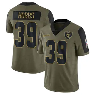 Las Vegas Raiders Men's Nate Hobbs Limited 2021 Salute To Service Jersey - Olive