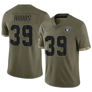 Las Vegas Raiders Men's Nate Hobbs Limited 2022 Salute To Service Jersey - Olive