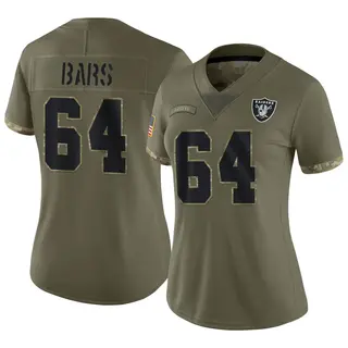 Las Vegas Raiders Women's Alex Bars Limited 2022 Salute To Service Jersey - Olive