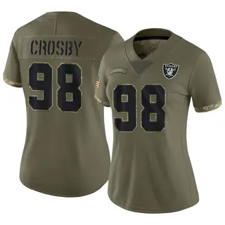 Las Vegas Raiders Women's Maxx Crosby Limited 2022 Salute To Service Jersey - Olive