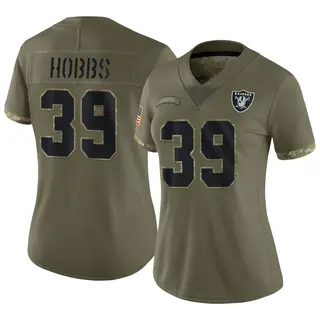Las Vegas Raiders Women's Nate Hobbs Limited 2022 Salute To Service Jersey - Olive