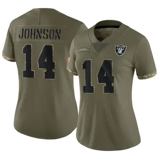Las Vegas Raiders Women's Tyler Johnson Limited 2022 Salute To Service Jersey - Olive