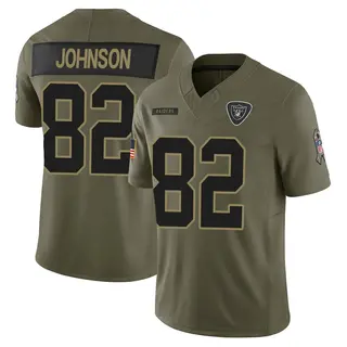 Las Vegas Raiders Youth Brandon Johnson Limited 2025 Salute to Service Jersey - Olive