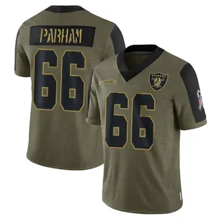 Las Vegas Raiders Youth Dylan Parham Limited 2021 Salute To Service Jersey - Olive