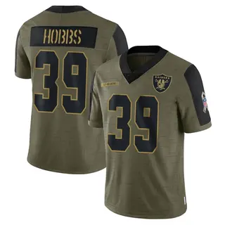 Las Vegas Raiders Youth Nate Hobbs Limited 2021 Salute To Service Jersey - Olive