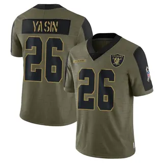 Las Vegas Raiders Youth Rock Ya-Sin Limited 2021 Salute To Service Jersey - Olive