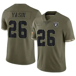 Las Vegas Raiders Youth Rock Ya-Sin Limited 2022 Salute To Service Jersey - Olive
