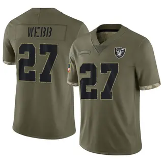 Las Vegas Raiders Youth Sam Webb Limited 2022 Salute To Service Jersey - Olive