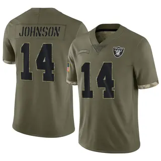 Las Vegas Raiders Youth Tyler Johnson Limited 2022 Salute To Service Jersey - Olive