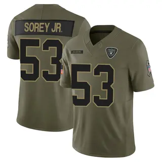 Las Vegas Raiders Youth Xavian Sorey Jr. Limited 2025 Salute to Service Jersey - Olive
